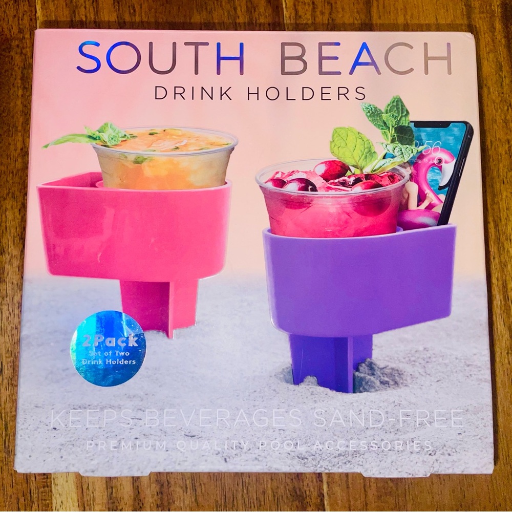 South Beach Pink and Purple Drink Holders NWT